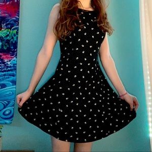 forever 21 black dress with white pattern